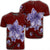 Hawaiian Plumeria Violet Polynesian Red T Shirt AH Unisex Black - Polynesian Pride