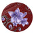 Hawaiian Plumeria Violet Polynesian Red Round Carpet - AH Round Carpet Luxurious Plush - Polynesian Pride