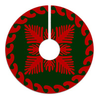 Hawaiian Quilt Pattern Monstera Sago Palm Tree Skirt - Red Green - AH - Polynesian Pride