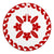 Hawaiian Quilt Pattern Plumeria Lovely Tree Skirt - Red White - AH - Polynesian Pride