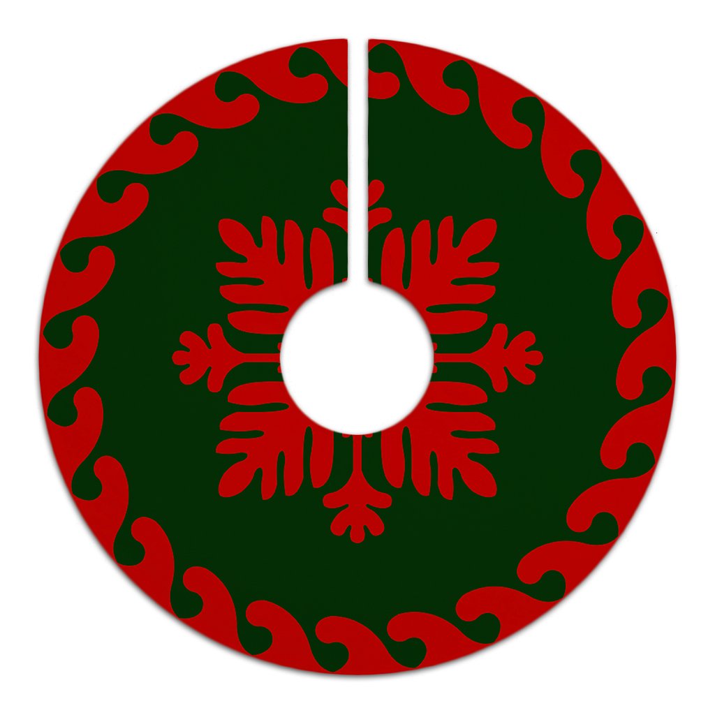 Hawaiian Quilt Pattern Tradition Palm Tree Skirt - Red Green - AH - Polynesian Pride