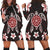 Hawaiian Reddie Turtle Plumeria Hoodie Dress AH Black - Polynesian Pride