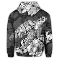 Hawaiian Sample Turtle Plumeria Zip Hoodie - Polynesian Pride