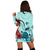 Hawaiian Sea Turtle Hibiscus Brilliant Polynesian Hoodie Dress - AH - Polynesian Pride