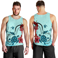 Hawaiian Sea Turtle Hibiscus Brilliant Polynesian Tank Top - AH - Polynesian Pride