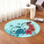 Hawaiian Sea Turtle Hibiscus Brilliant Polynesian Round Carpet - AH - Polynesian Pride