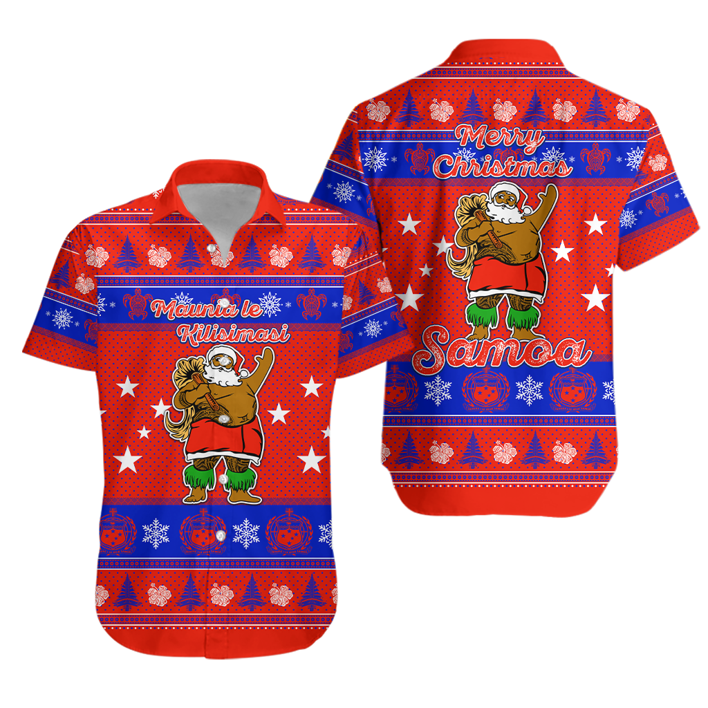 Samoa Christmas -Maunia Le Kilisimasi Santa Polynesia Tatoo Hawaiian Shirt - LT2 Unisex RED - Polynesian Pride