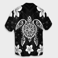 Hawaiian Silver Turtle Plumeria Hawaiian Shirt AH - Polynesian Pride