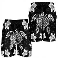 Hawaiian Silver Turtle Plumeria Men's Shorts AH - Polynesian Pride
