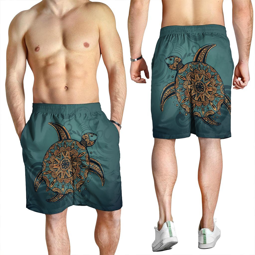Hawaiian Skillful Turtle Polynesian Men's Shorts - AH - Polynesian Pride