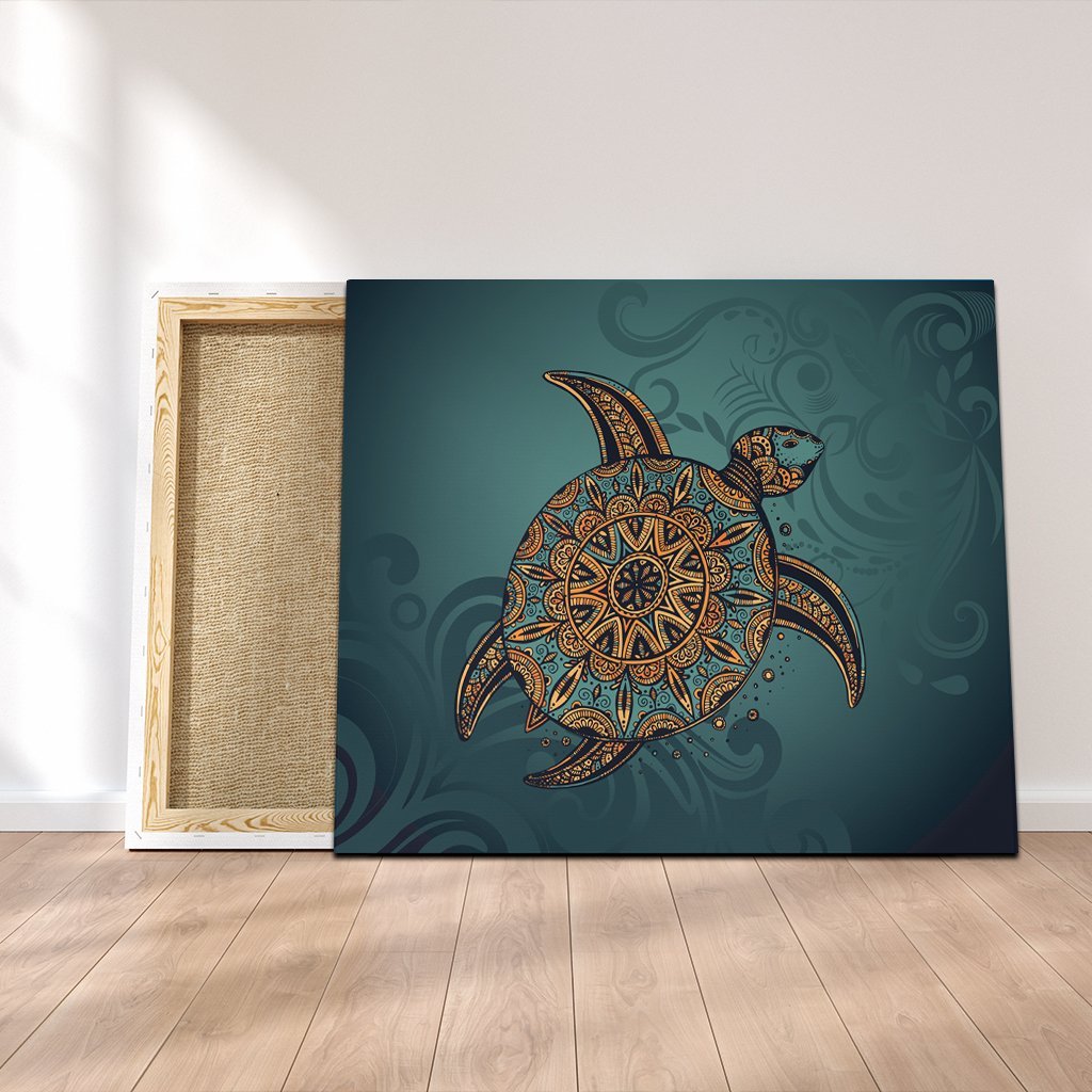 Hawaiian Skillful Turtle Polynesian Canvas - AH Canvas Poly-cotton - Polynesian Pride
