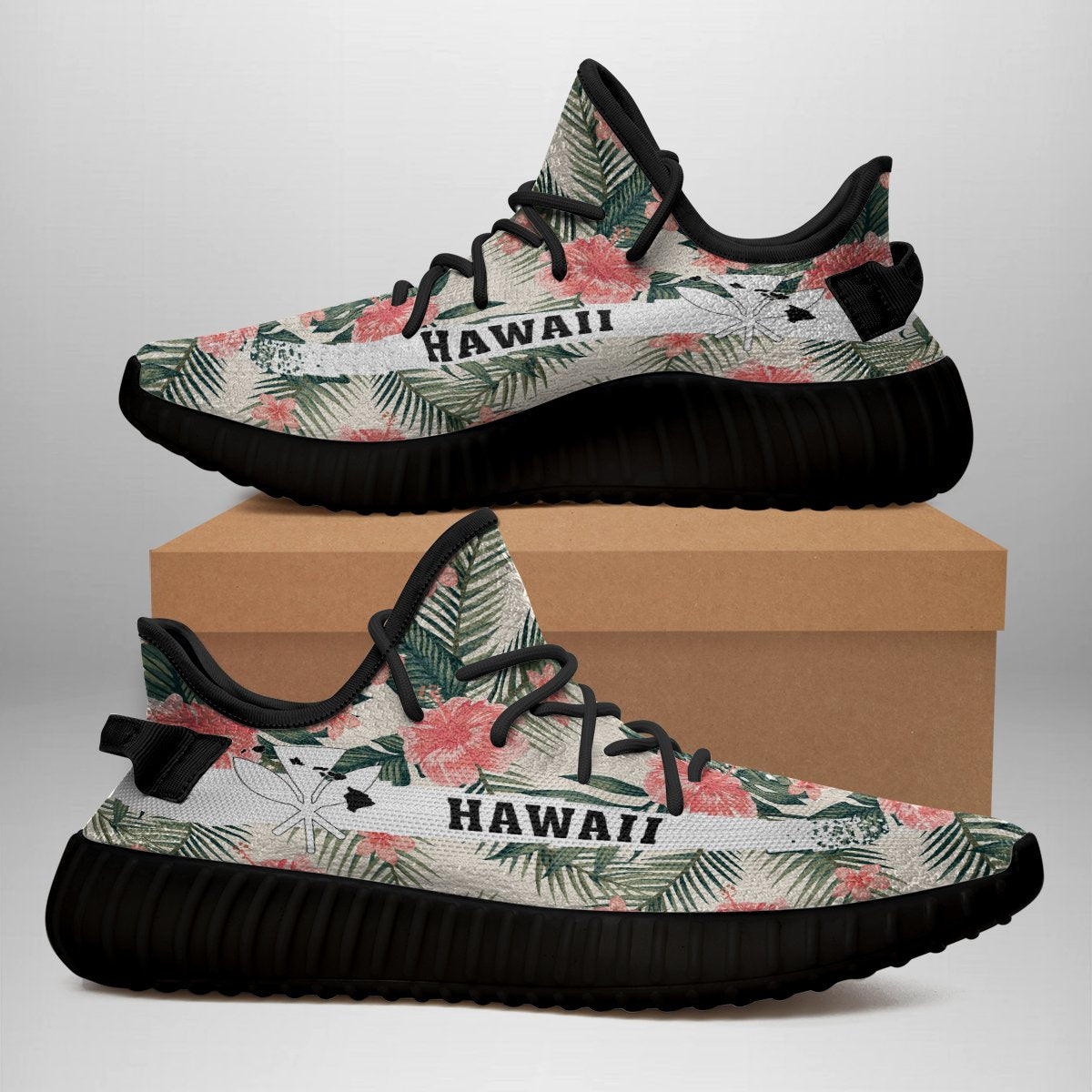 Hawaiian Sneakers YZ Hibiscus Plumeria Tropical - Polynesian Pride