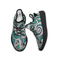 Hawaiian Sneakers YZ Polynesian Maori Ethnic Ornament Turquoise AH - Polynesian Pride