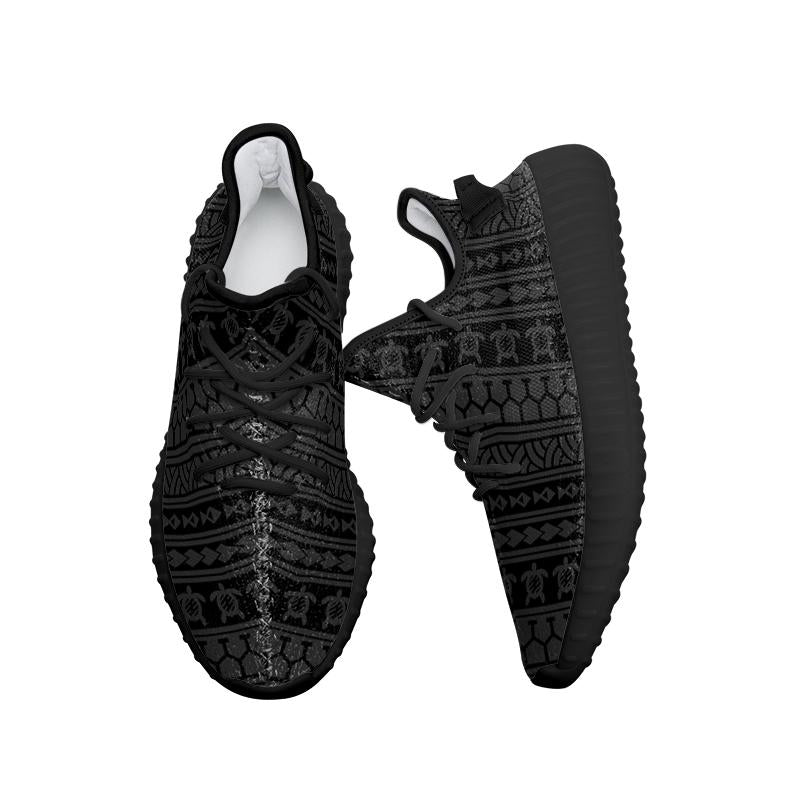 Hawaiian Sneakers YZ Polynesian Tattoo Tribal Gray AH - Polynesian Pride