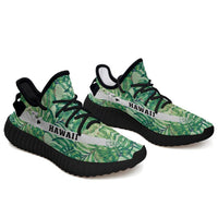 Hawaiian Sneakers YZ Tropical Leaves Jungle Monstera Leaf Black - Polynesian Pride
