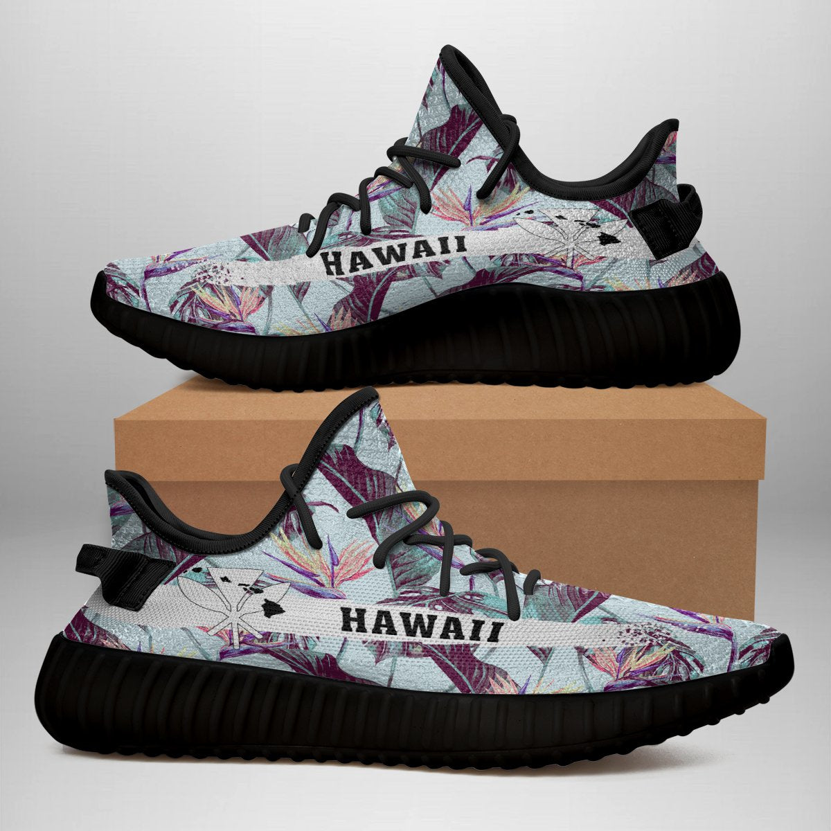 Hawaiian Sneakers YZ Tropical Monstera Leaf - Polynesian Pride