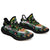 Hawaiian Sneakers YZ Tropical Pattern With Pineapples Palm Leaves And Flowers Black - Polynesian Pride