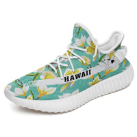 Hawaiian Sneakers YZ Tropical Plumeria Blue White - Polynesian Pride