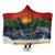 Hawaiian Sunset Ocean Turtle Hooded Blanket - AH Hooded Blanket White - Polynesian Pride