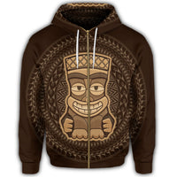 Hawaiian Tiki Zip Hoodie - Polynesian Pride