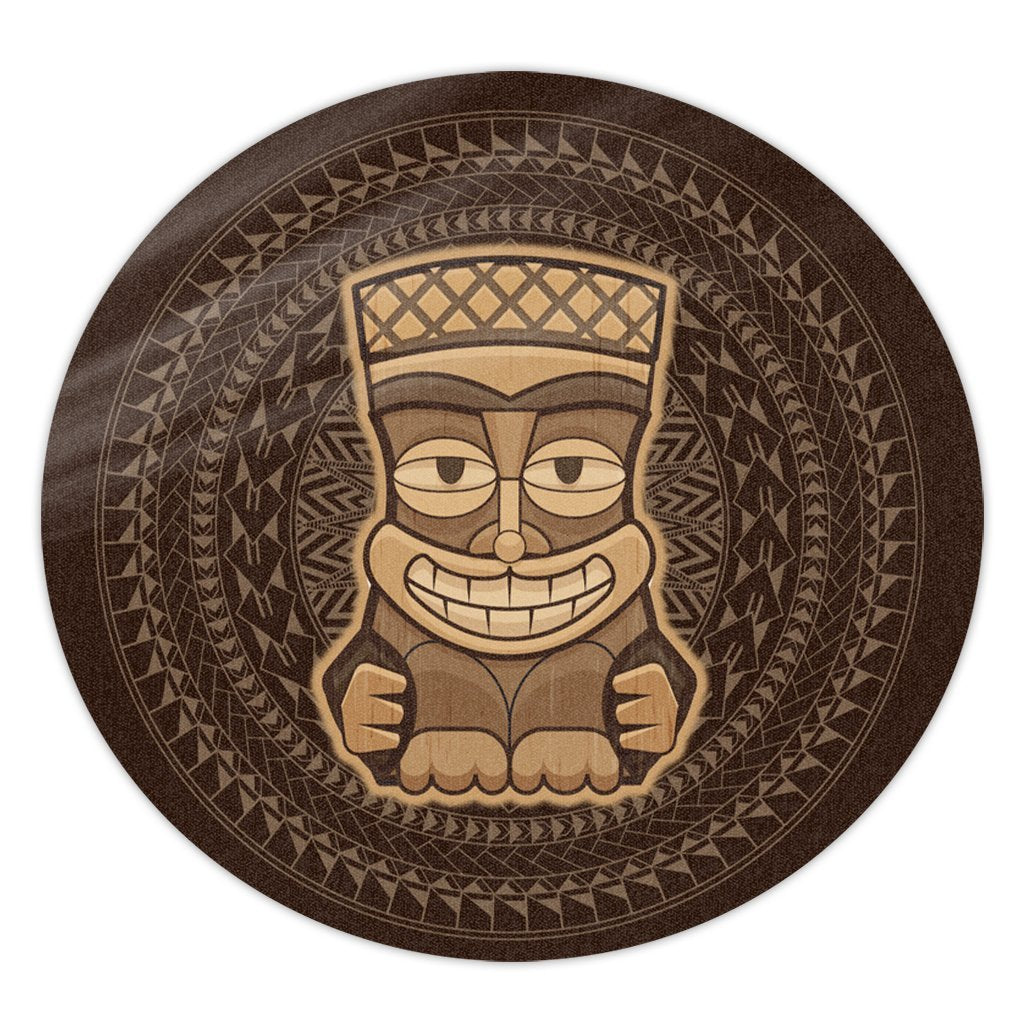 Hawaiian Tiki Round Carpet AH Round Carpet Luxurious Plush - Polynesian Pride