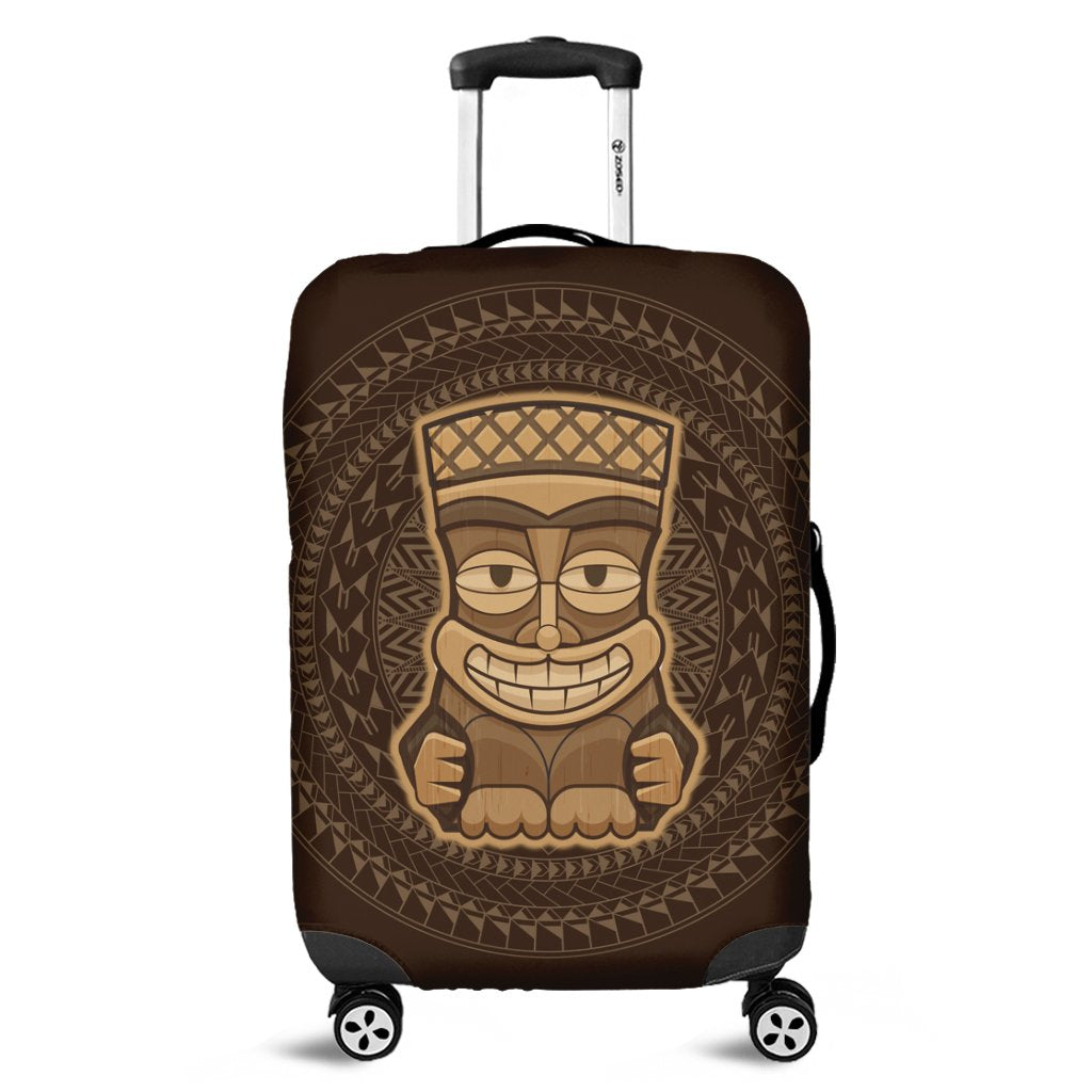 Hawaiian Tiki Luggage Covers AH Black - Polynesian Pride