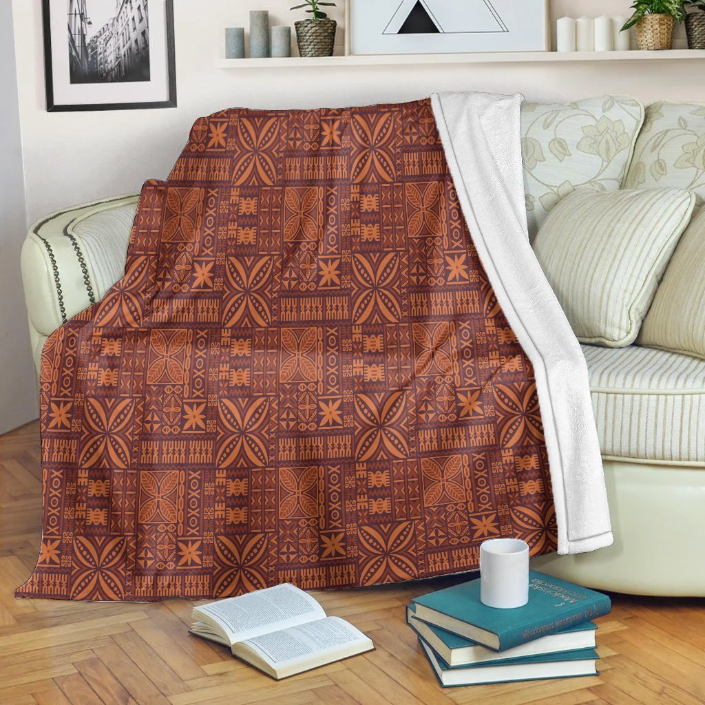 Hawaiian Traditional Aboriginal Pattern Polynesian Premium Blankets - AH White - Polynesian Pride