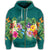 Hawaiian Tropical Strelitzia Plumeria Orchids Hibiscus Polynesian Zip Hoodie - Polynesian Pride