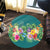 Hawaiian Tropical Strelitzia Plumeria Orchids Hibiscus Polynesian Round Carpet - AH - Polynesian Pride