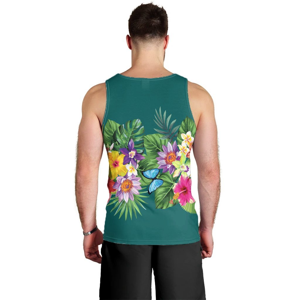 Hawaiian Tropical Strelitzia Plumeria Orchids Hibiscus Polynesian Tank Top - AH - Polynesian Pride