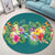 Hawaiian Tropical Strelitzia Plumeria Orchids Hibiscus Polynesian Round Carpet - AH - Polynesian Pride