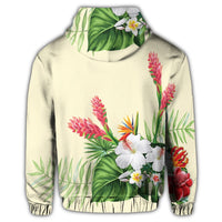 Hawaiian Tropical Wonderful Hibiscus Plumeria Strelitzia Zip Hoodie - Polynesian Pride