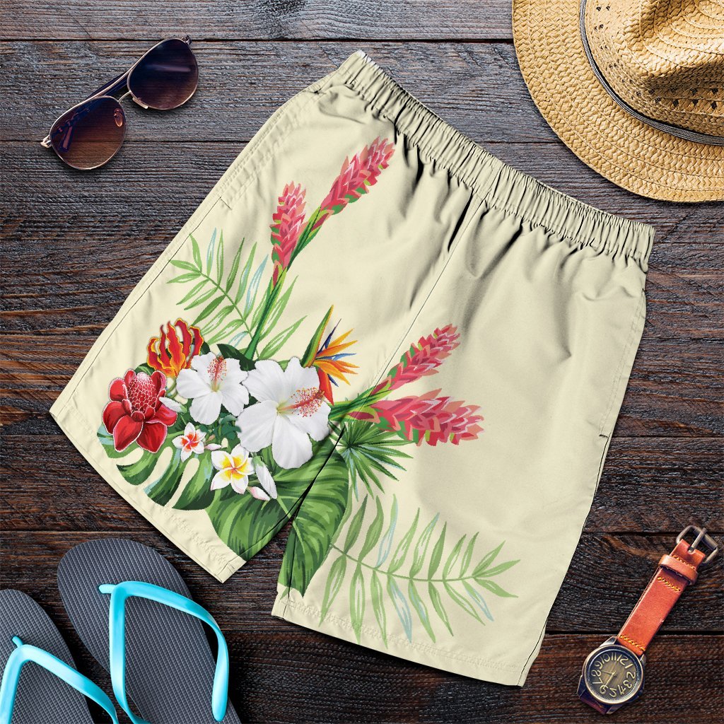 Hawaiian Tropical Wonderful Hibiscus Plumeria Strelitzia Men's Shorts - AH Art - Polynesian Pride