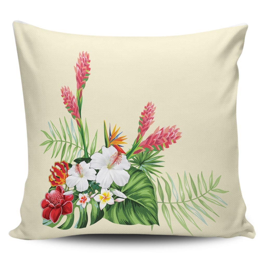 Hawaiian Tropical Wonderful Hibiscus Plumeria Strelitzia Pillow Covers - AH Pillow Covers Black - Polynesian Pride