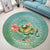 Hawaiian Turtle And Hibiscus Polynesian Round Carpet - AH - Polynesian Pride