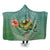 Hawaiian Turtle And Hibiscus Polynesian Hooded Blanket - AH Hooded Blanket White - Polynesian Pride