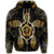Hawaiian Turtle and Hibiscus Polynesian Zip Hoodie Gold - Polynesian Pride
