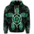 Hawaiian Turtle and Hibiscus Polynesian Zip Hoodie Green - Polynesian Pride
