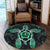 Hawaiian Turtle And Hibiscus Polynesian Round Carpet Green - AH - Polynesian Pride