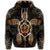 Hawaiian Turtle and Hibiscus Polynesian Zip Hoodie Orange - Polynesian Pride