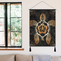 Hawaiian Turtle And Hibiscus Polynesian Hanging Poster Orange - AH - Polynesian Pride