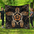 Hawaiian Turtle And Hibiscus Polynesian Premium Quilts Orange - AH Black - Polynesian Pride