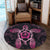 Hawaiian Turtle And Hibiscus Polynesian Round Carpet Pink - AH - Polynesian Pride