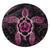 Hawaiian Turtle And Hibiscus Polynesian Round Carpet Pink - AH Round Carpet Luxurious Plush - Polynesian Pride