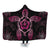 Hawaiian Turtle And Hibiscus Polynesian Hooded Blanket Pink - AH Hooded Blanket White - Polynesian Pride