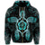 Hawaiian Turtle and Hibiscus Polynesian Zip Hoodie Turquoise - Polynesian Pride