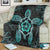 Hawaiian Turtle And Hibiscus Polynesian Premium Blankets Turquoise - AH - Polynesian Pride