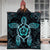 Hawaiian Turtle And Hibiscus Polynesian Premium Quilts Turquoise - AH - Polynesian Pride