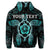 Custom Hawaiian Turtle and Hibiscus Polynesian Hoodie Turquoise - Polynesian Pride