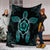 Hawaiian Turtle And Hibiscus Polynesian Premium Blankets Turquoise - AH - Polynesian Pride